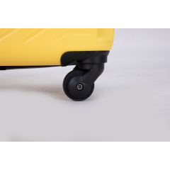 3 Piece Luggage Sets ABS Lightweight Suitcase with Two Hooks, Spinner Wheels, TSA Lock, (20/24/28) Yellow