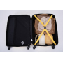 3 Piece Luggage Sets ABS Lightweight Suitcase with Two Hooks, Spinner Wheels, TSA Lock, (20/24/28) Yellow