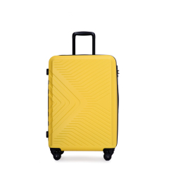 3 Piece Luggage Sets ABS Lightweight Suitcase with Two Hooks, Spinner Wheels, TSA Lock, (20/24/28) Yellow