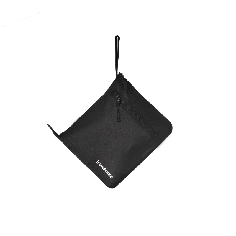 Travelhouse 50L Foldable Travel Duffle Bag for Men Women with Shoes Compartment Waterproof,Black