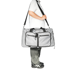 Travelhouse 50L 접이식 여행용 더플백 (남성, 여성, 신발 수납 공간 포함, 방수, 회색)