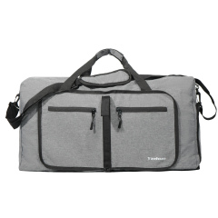 Travelhouse 50L Foldable Travel Duffle Bag for Men Women with Shoes Compartment Waterproof,Gray