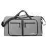 Travelhouse 50L Foldable Travel Duffle Bag for Men Women with Shoes Compartment Waterproof,Gray