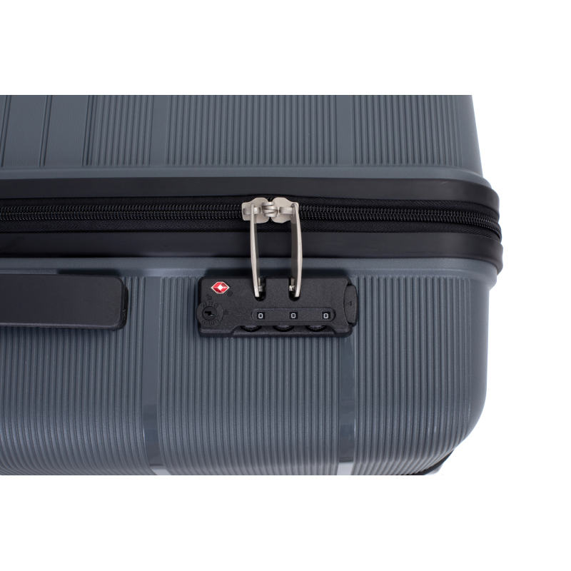 Maleta rígida con ruedas giratorias dobles, juegos de equipaje de PP, maleta ligera y duradera con cerradura TSA, juego de 3 piezas (20/24/28), gris