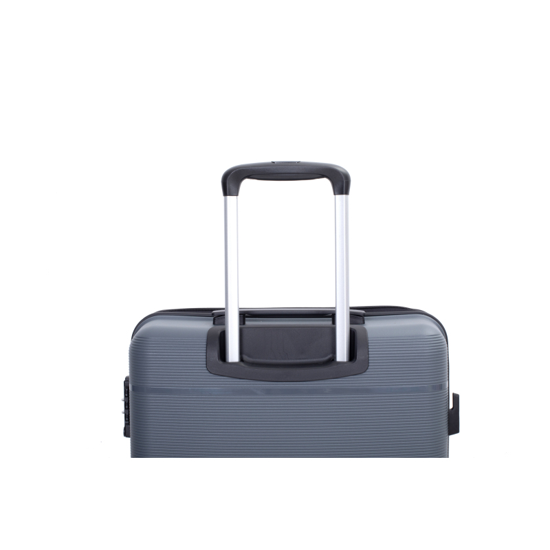 Maleta rígida con ruedas giratorias dobles, juegos de equipaje de PP, maleta ligera y duradera con cerradura TSA, juego de 3 piezas (20/24/28), gris