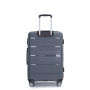 Maleta rígida con ruedas giratorias dobles, juegos de equipaje de PP, maleta ligera y duradera con cerradura TSA, juego de 3 piezas (20/24/28), gris