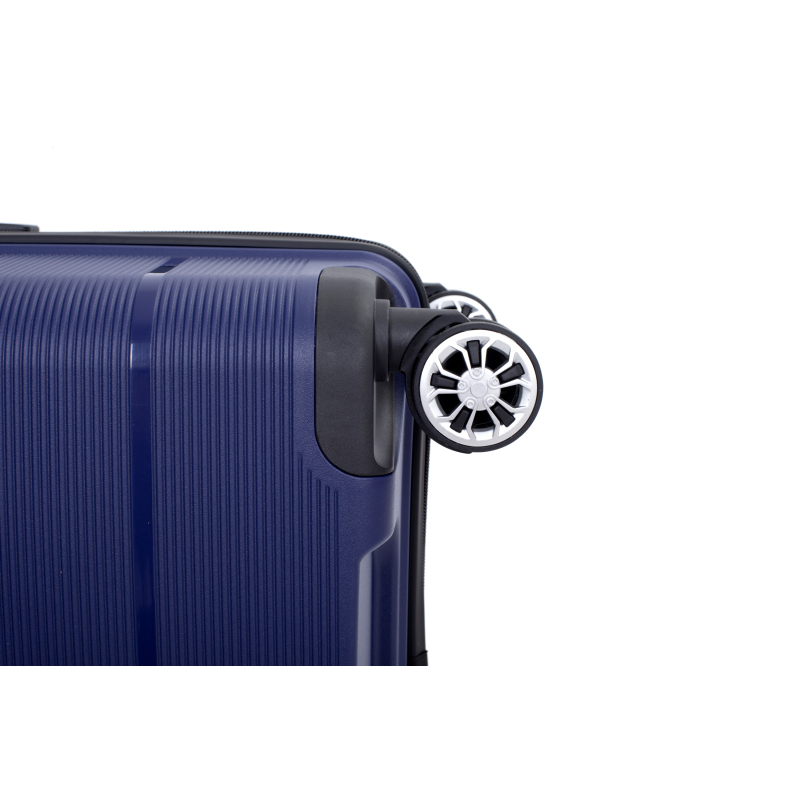 Hardshell Suitcase Double Spinner Wheels PP Luggage Sets Lightweight Durable Suitcase with TSA Lock,3-Piece Set (20/24/28) , Navy