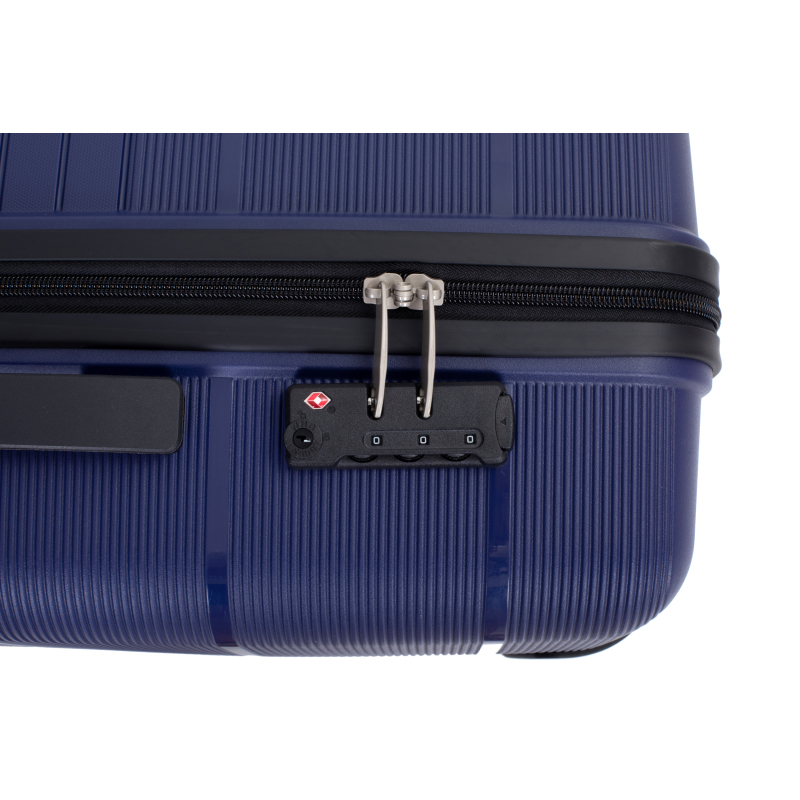 Hardshell Suitcase Double Spinner Wheels PP Luggage Sets Lightweight Durable Suitcase with TSA Lock,3-Piece Set (20/24/28) , Navy