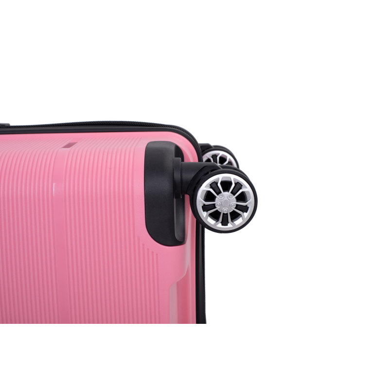Hardshell Suitcase Double Spinner Wheels PP Luggage Sets Lightweight Durable Suitcase with TSA Lock,3-Piece Set (20/24/28) , Pink