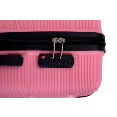 Hardshell Suitcase Double Spinner Wheels PP Luggage Sets Lightweight Durable Suitcase with TSA Lock,3-Piece Set (20/24/28) , Pink