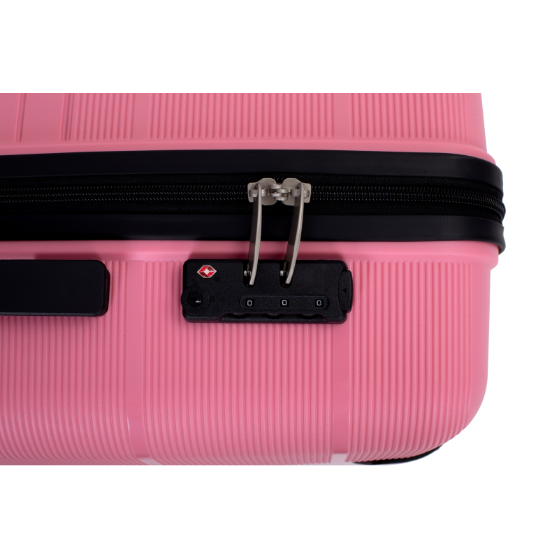 Hardshell Suitcase Double Spinner Wheels PP Luggage Sets Lightweight Durable Suitcase with TSA Lock,3-Piece Set (20/24/28) , Pink