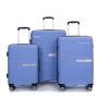 Hardshell Suitcase Double Spinner Wheels PP Luggage Sets Lightweight Durable Suitcase with TSA Lock,3-Piece Set (20/24/28) , Purplish Blue