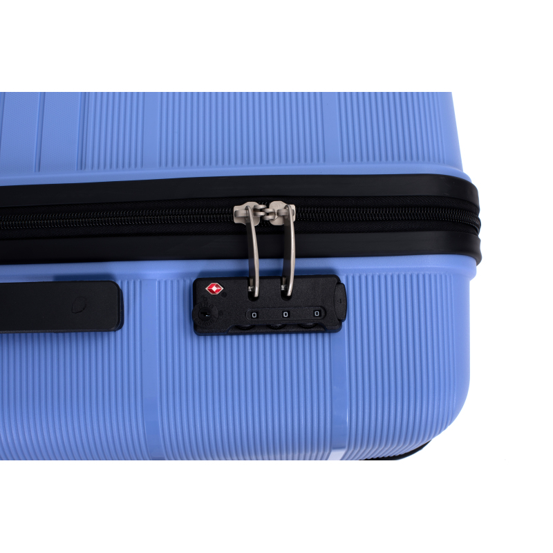 Hardshell Suitcase Double Spinner Wheels PP Luggage Sets Lightweight Durable Suitcase with TSA Lock,3-Piece Set (20/24/28) , Purplish Blue