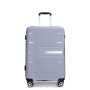 Maleta rígida con ruedas giratorias dobles, juegos de equipaje de PP, maleta ligera y duradera con cerradura TSA, juego de 3 piezas (20/24/28), color plateado