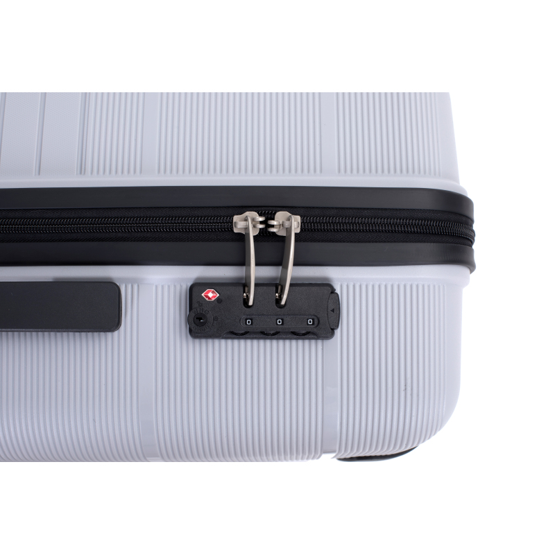 Maleta rígida con ruedas giratorias dobles, juegos de equipaje de PP, maleta ligera y duradera con cerradura TSA, juego de 3 piezas (20/24/28), color plateado