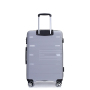 Maleta rígida con ruedas giratorias dobles, juegos de equipaje de PP, maleta ligera y duradera con cerradura TSA, juego de 3 piezas (20/24/28), color plateado
