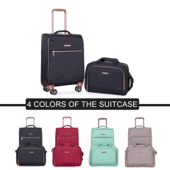 Travelhouse 2 Piece Carry On Luggage Softside Lightweight Suitcase with Spinner Wheels