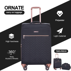 Travelhouse 2 Piece Carry On Luggage Softside Lightweight Suitcase with Spinner Wheels