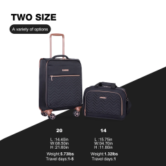 Travelhouse 2 Piece Carry On Luggage Softside Lightweight Suitcase with Spinner Wheels