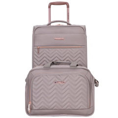 Travelhouse 2 Piece Carry On Luggage Softside Lightweight Suitcase with Spinner Wheels