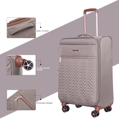 Travelhouse 2 Piece Carry On Luggage Softside Lightweight Suitcase with Spinner Wheels