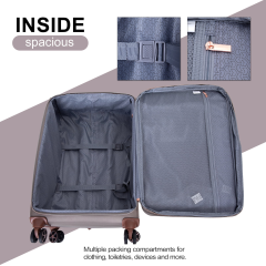 Travelhouse 2 Piece Carry On Luggage Softside Lightweight Suitcase with Spinner Wheels