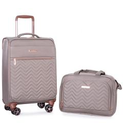 Travelhouse 2 Piece Carry On Luggage Softside Lightweight Suitcase with Spinner Wheels
