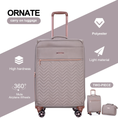 Travelhouse 2 Piece Carry On Luggage Softside Lightweight Suitcase with Spinner Wheels