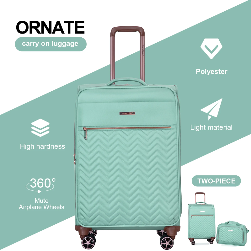 Travelhouse Maleta ligera de equipaje de mano de 2 piezas con ruedas giratorias
