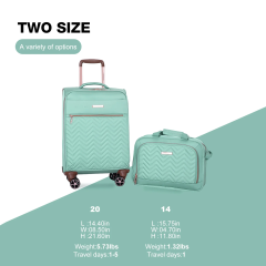 Travelhouse 2 Piece Carry On Luggage Softside Lightweight Suitcase with Spinner Wheels