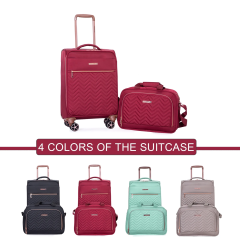Travelhouse 2 Piece Carry On Luggage Softside Lightweight Suitcase with Spinner Wheels