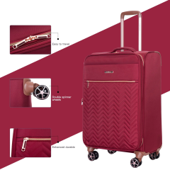 Travelhouse 2 Piece Carry On Luggage Softside Lightweight Suitcase with Spinner Wheels