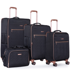 Travelhouse 4 Piece Luggage Set Softside Expandable Lightweight Suitcase with Double Spinner Wheels