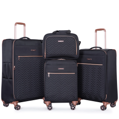 Travelhouse 4 Piece Luggage Set Softside Expandable Lightweight Suitcase with Double Spinner Wheels