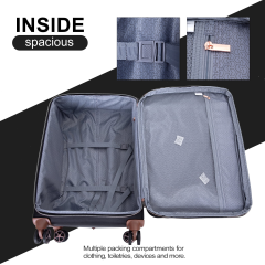 Travelhouse 4 Piece Luggage Set Softside Expandable Lightweight Suitcase with Double Spinner Wheels