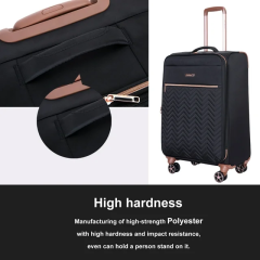 Travelhouse 4 Piece Luggage Set Softside Expandable Lightweight Suitcase with Double Spinner Wheels