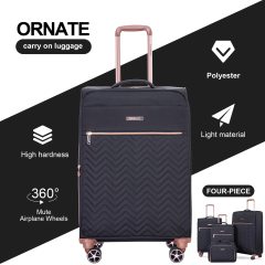 Travelhouse 4 Piece Luggage Set Softside Expandable Lightweight Suitcase with Double Spinner Wheels