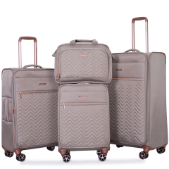 Travelhouse 4 Piece Luggage Set Softside Expandable Lightweight Suitcase with Double Spinner Wheels