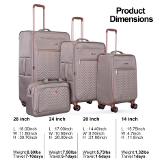 Travelhouse 4 Piece Luggage Set Softside Expandable Lightweight Suitcase with Double Spinner Wheels