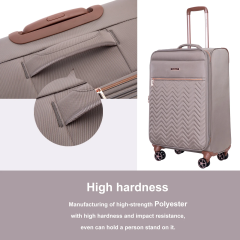 Travelhouse 4 Piece Luggage Set Softside Expandable Lightweight Suitcase with Double Spinner Wheels