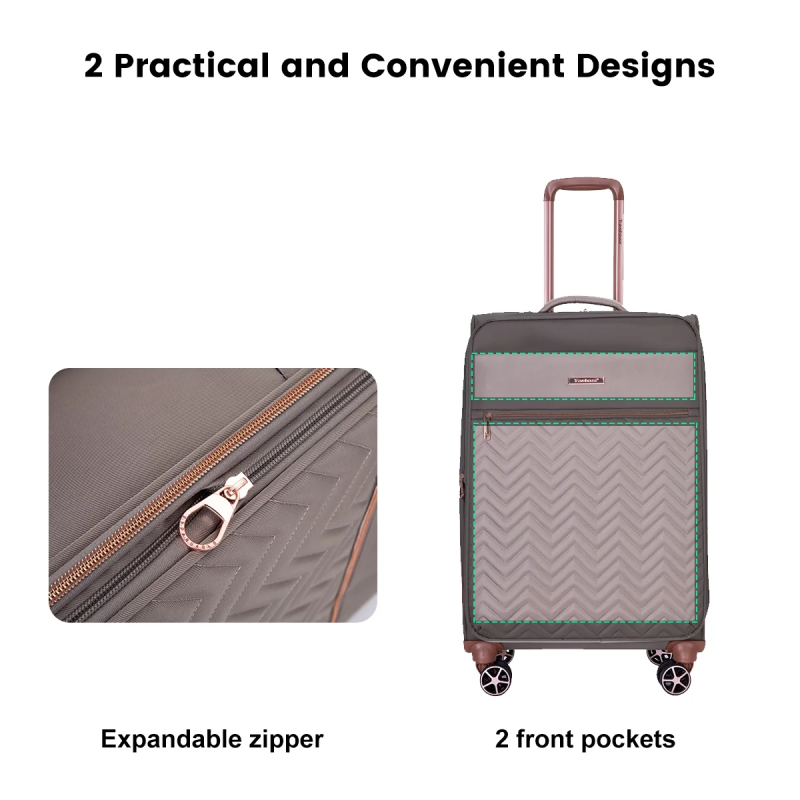 Travelhouse 4 Piece Luggage Set Softside Expandable Lightweight Suitcase with Double Spinner Wheels