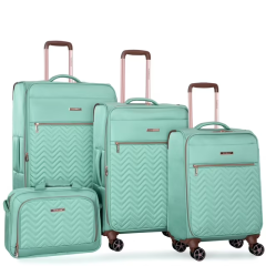 Travelhouse 4 Piece Luggage Set Softside Expandable Lightweight Suitcase with Double Spinner Wheels