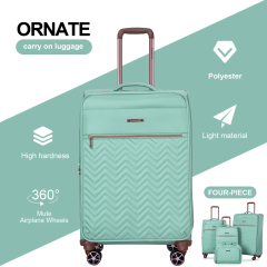 Travelhouse 4 Piece Luggage Set Softside Expandable Lightweight Suitcase with Double Spinner Wheels
