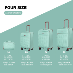Travelhouse 4 Piece Luggage Set Softside Expandable Lightweight Suitcase with Double Spinner Wheels