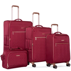 Travelhouse 4 Piece Luggage Set Softside Expandable Lightweight Suitcase with Double Spinner Wheels