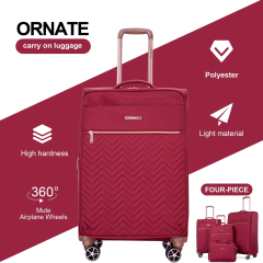 Travelhouse 4 Piece Luggage Set Softside Expandable Lightweight Suitcase with Double Spinner Wheels