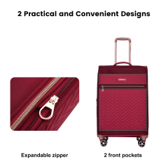 Travelhouse 4 Piece Luggage Set Softside Expandable Lightweight Suitcase with Double Spinner Wheels