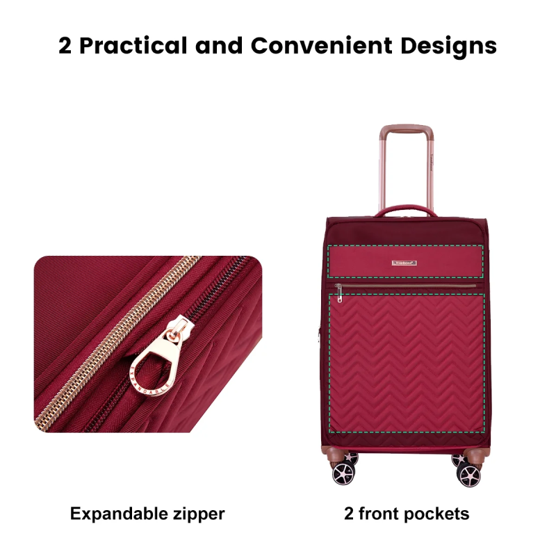 Travelhouse Juego de equipaje de 4 piezas Maleta ligera expandible Softside con ruedas giratorias dobles