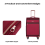 Travelhouse Juego de equipaje de 4 piezas Maleta ligera expandible Softside con ruedas giratorias dobles