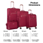 Travelhouse Juego de equipaje de 4 piezas Maleta ligera expandible Softside con ruedas giratorias dobles